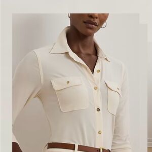 Polo by Ralph Lauren Cream Button-Down Blouse